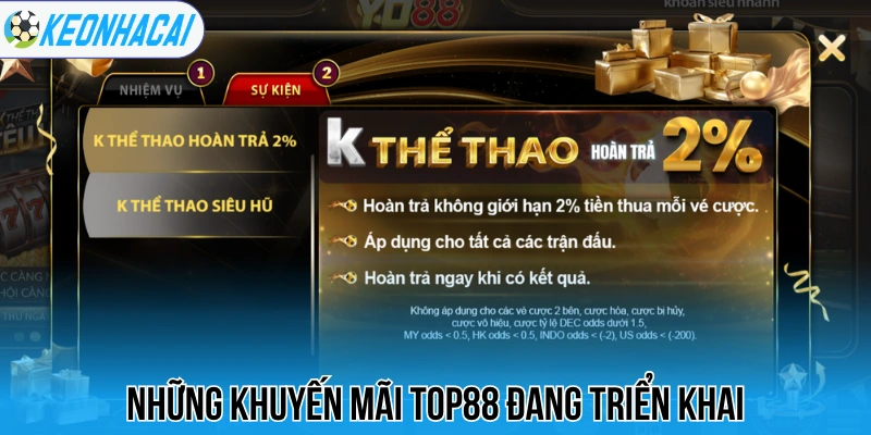 Những khuyến mãi Top88 đang triển khai