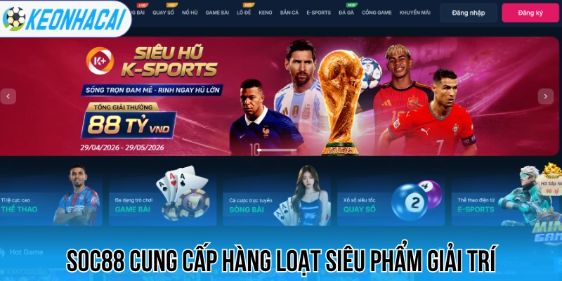 Soc88 cung cấp hàng loạt siêu phẩm giải trí