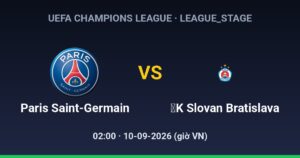 Paris Saint-Germain FC vs ŠK Slovan Bratislava